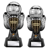 Tournament Football Trophy | Coaches Player | Black & Silver | 280mm