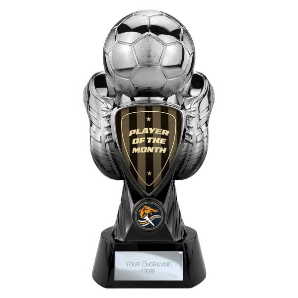 Tournament Football Trophy | Player of the Month | Black & Silver | 245mm
