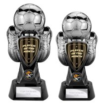 Tournament Football Trophy | Player of the Month | Black & Silver | 280mm