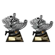 Power Strike Football Trophy | Parents Player | Black & Silver | 180mm