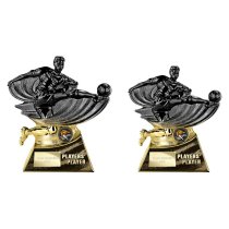 Power Strike Football Trophy | Players Player | Black & Gold | 180mm