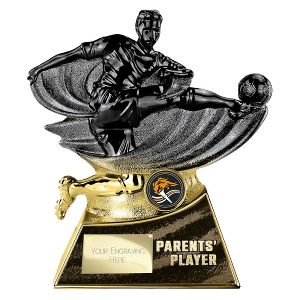 Power Strike Football Trophy | Parents Player | Black & Gold | 180mm