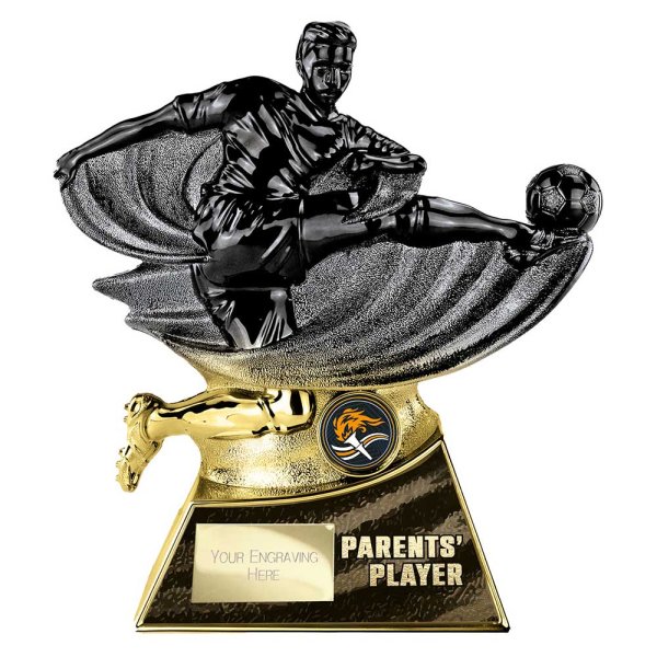 Power Strike Football Trophy | Parents Player | Black & Gold | 200mm