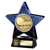 Superstar Football Trophy | Managers Player | Blue & Black | 140mm