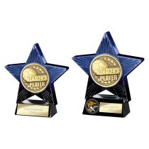 Superstar Football Trophy | Managers Player | Blue & Black | 140mm