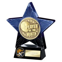 Superstar Football Trophy | Player of the Month | Blue & Black | 140mm