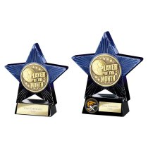 Superstar Football Trophy | Player of the Month | Blue & Black | 140mm
