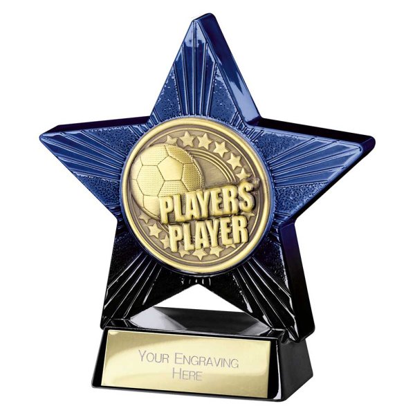 Superstar Football Trophy | Players Player | Blue & Black | 110mm