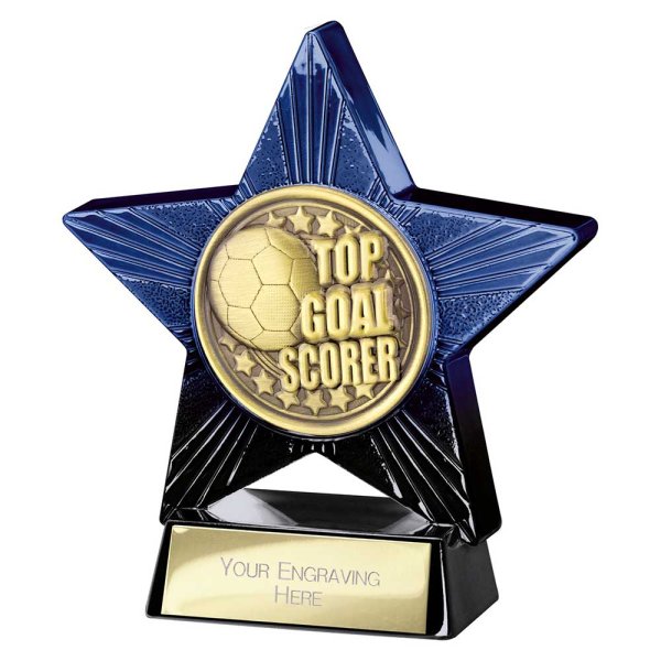 Superstar Football Trophy | Top Goalscorer | Blue & Black | 110mm