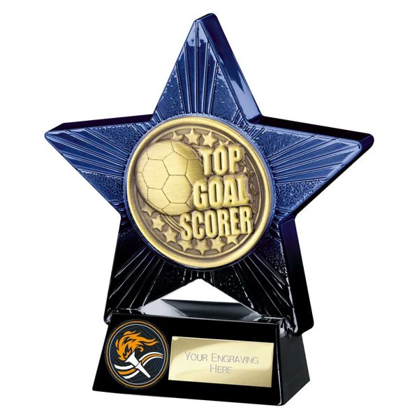 Superstar Football Trophy | Top Goalscorer | Blue & Black | 140mm