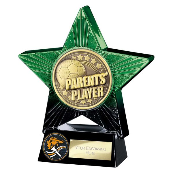 Superstar Football Trophy | Parents Player | Green & Black | 140mm