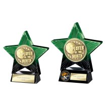 Superstar Football Trophy | Player of the Month | Green & Black | 140mm