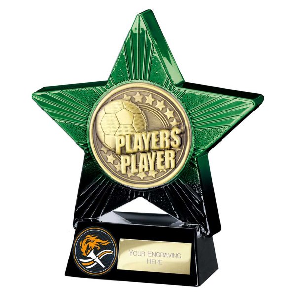 Superstar Football Trophy | Players Player | Green & Black | 140mm