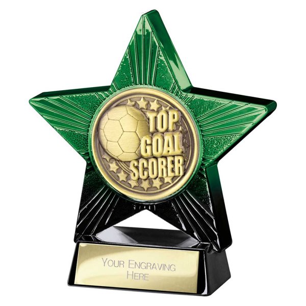 Superstar Football Trophy | Top Goalscorer | Green & Black | 110mm