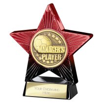 Superstar Football Trophy | Managers Player | Red & Black | 110mm