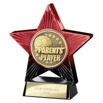 Superstar Football Trophy | Parents Player | Red & Black | 110mm