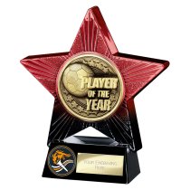 Superstar Football Trophy | Player of the Year | Red & Black | 140mm