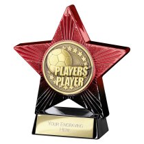 Superstar Football Trophy | Players Player | Red & Black | 110mm