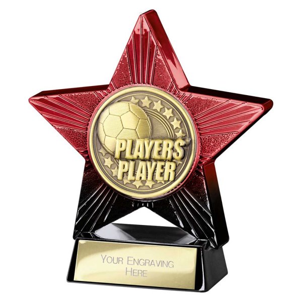 Superstar Football Trophy | Players Player | Red & Black | 110mm