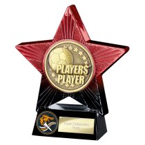 Superstar Football Trophy | Players Player | Red & Black | 140mm