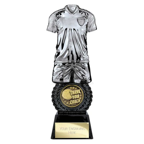 Intensity Football Trophy | Thank You Coach | Silver | 260mm