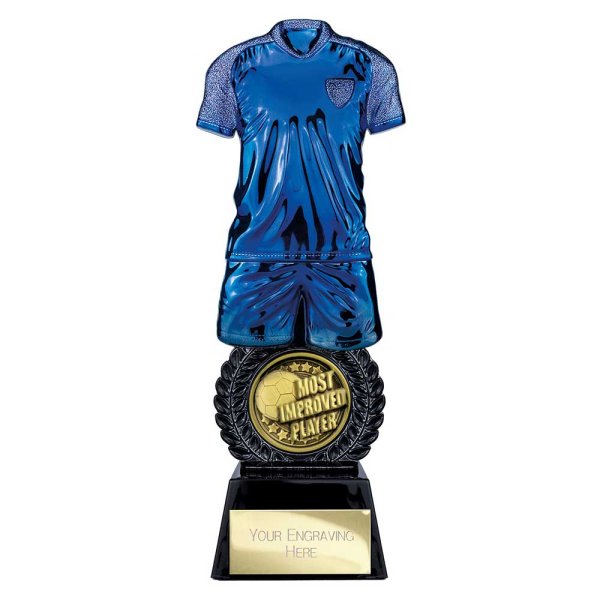 Intensity Football Trophy | Most Improved | Blue | 260mm