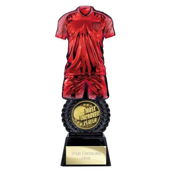 Intensity Football Trophy | Most Improved | Red | 260mm