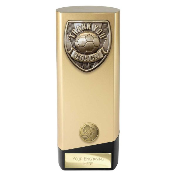 Prime Cobra Football Trophy | Thank You Coach | Gold | 190mm