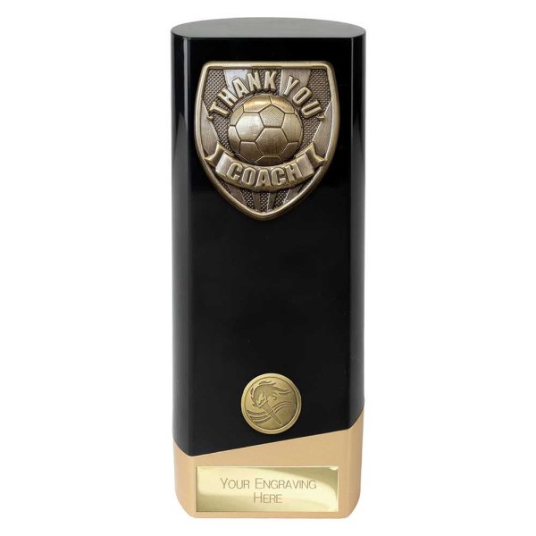 Prime Cobra Football Trophy | Thank You Coach | Black | 190mm