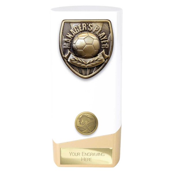 Prime Cobra Football Trophy | Managers Player | White | 160mm