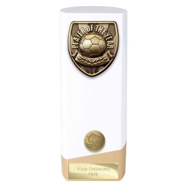 Prime Cobra Football Trophy | Player of the Year | White | 190mm