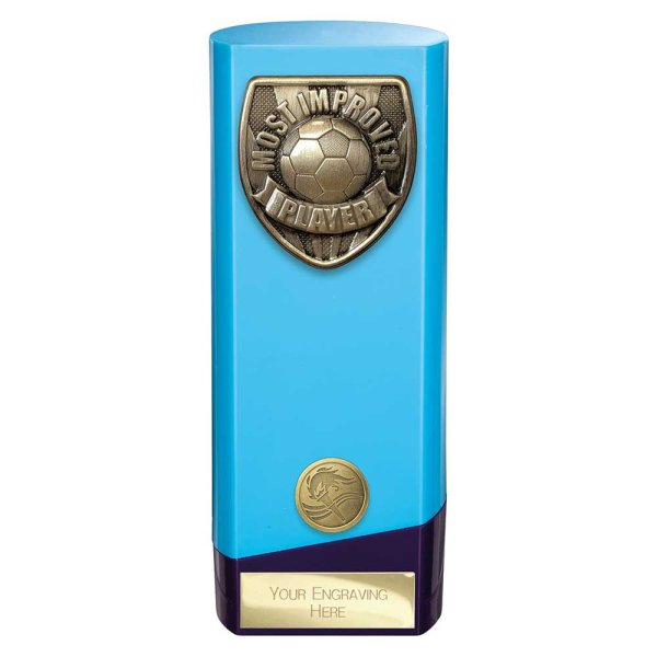 Prime Cobra Football Trophy | Most Improved | Blue | 190mm