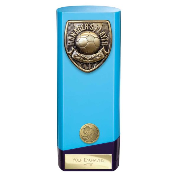 Prime Cobra Football Trophy | Managers Player | Blue | 190mm