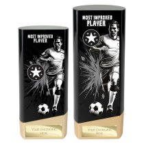 Prime Heavyweight Football Trophy | Male | Most Improved | Black | 190mm