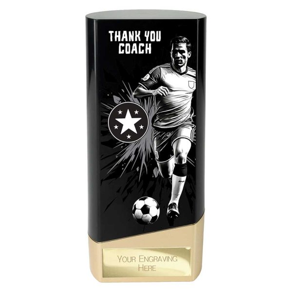 Prime Heavyweight Football Trophy | Male | Thank You Coach | Black | 160mm