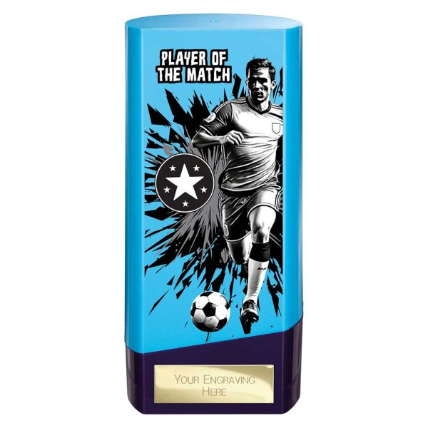Prime Heavyweight Football Trophy | Male | Player of the Match | Blue | 160mm