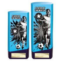 Prime Heavyweight Football Trophy | Male | Player of the Match | Blue | 190mm