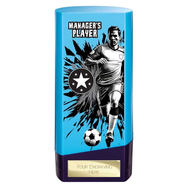Prime Heavyweight Football Trophy | Male | Managers Player | Blue | 160mm