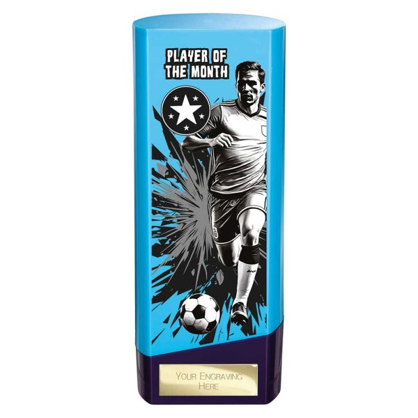 Prime Heavyweight Football Trophy | Male | Player of the Month | Blue | 190mm