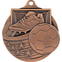 Power Strike Football Medal | Antique Bronze | 50mm