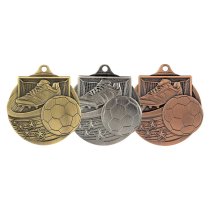 Power Strike Football Medal | Antique Gold | 50mm