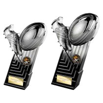 The Marauders Rugby Trophy | Heavyweight | Black & Silver | 220mm
