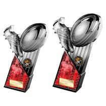 The Marauders Rugby Trophy | Red Shirt | Heavyweight | Black & Silver | 190mm