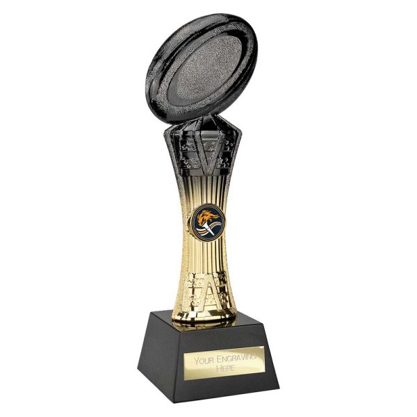 Extreme Rugby Trophy | Black & Gold | 260mm