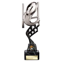Innov8 Rugby Trophy | Silver & Black | 230mm
