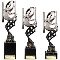 Innov8 Rugby Trophy | Silver & Black | 230mm