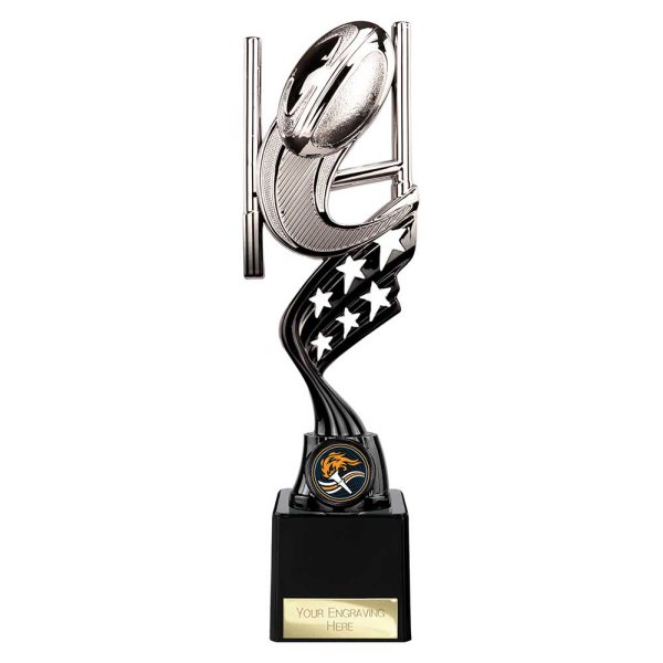 Innov8 Rugby Trophy | Silver & Black | 250mm