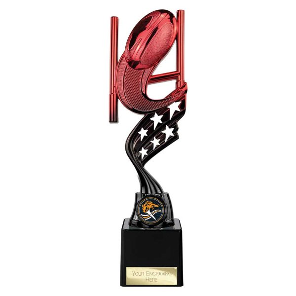 Innov8 Rugby Trophy | Red & Black | 250mm
