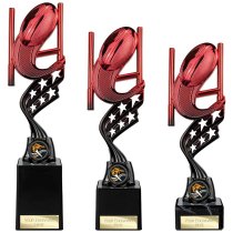 Innov8 Rugby Trophy | Red & Black | 250mm