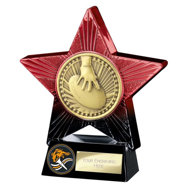 Superstar Rugby Trophy | Red & Black | 140mm